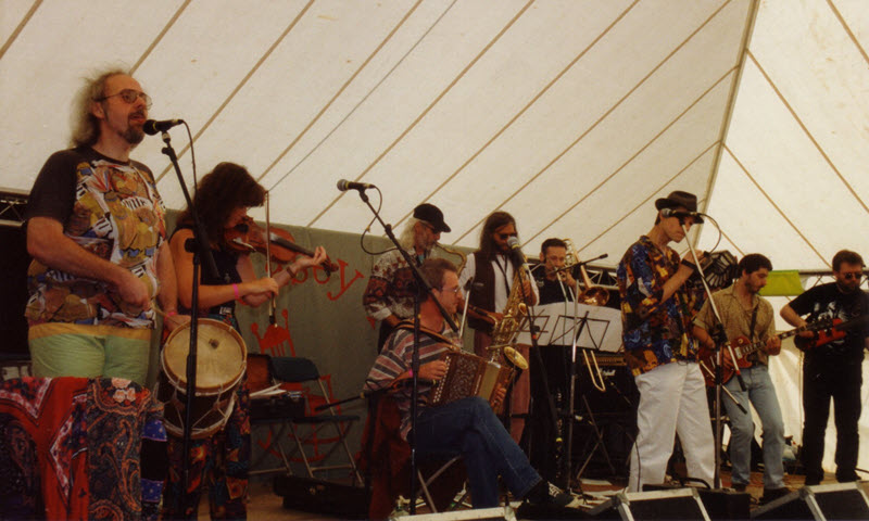 Geckoes with Big Skink Brass, Towersey, 1995